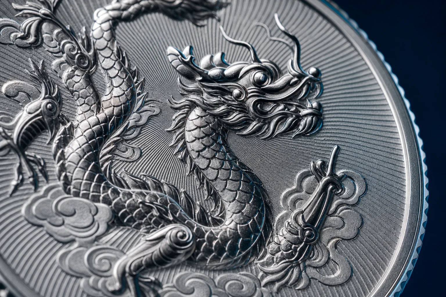 Artistic macro detail of the dragon relief